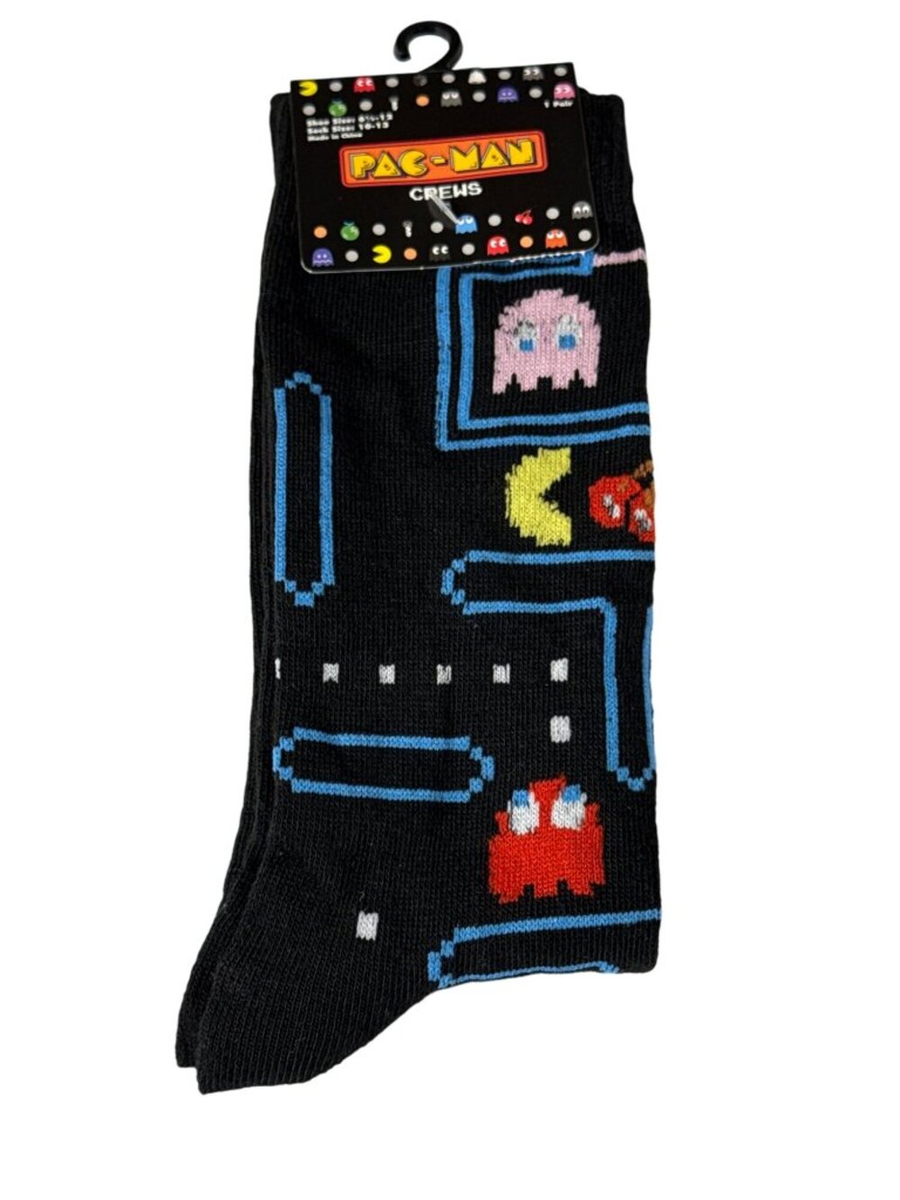 Men’s Black Retro Arcade Crew Socks 9-13 | Pixel Gamer Novelty